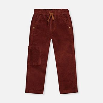 Big Kids Boy Stretch Corduroy Pants with Cargo Pocket