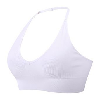 Women Halter Neck Sports Bra Adjustable Spaghetti Straps Push‑Up Bralette