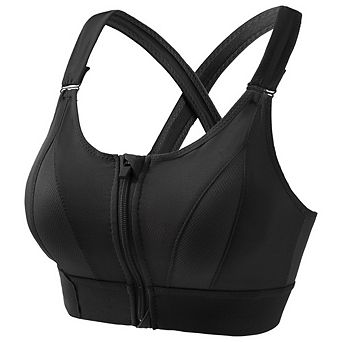 Women High Impact Front Closure Sports Bra Adjustable Straps Workout Running Fitness Bra