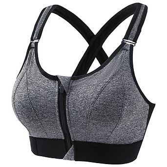 Women High Impact Front Closure Sports Bra Adjustable Straps Workout Running Fitness Bra