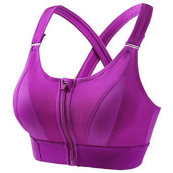 Women High Impact Front Closure Sports Bra Adjustable Straps Workout Running Fitness Bra