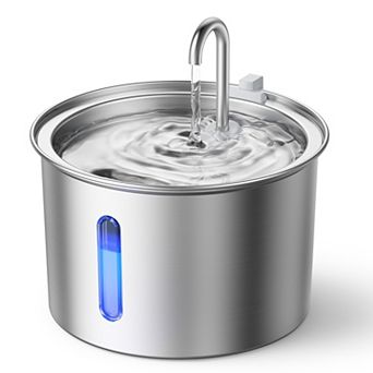 Oneisall 2L 67oz Stainless Steel Cat Water Fountain for Small Pets Automatic Cat Water Dispenser