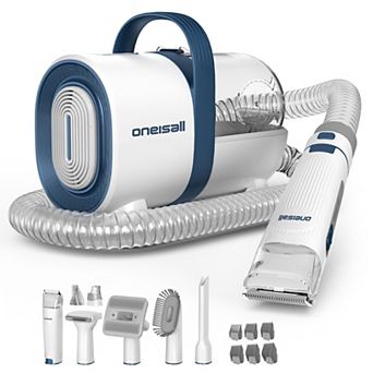 Oneisall 7 in 1 Pet Grooming Vacuum Kit with Clipper Nail Grinder 7 Tools for Dog and Cat