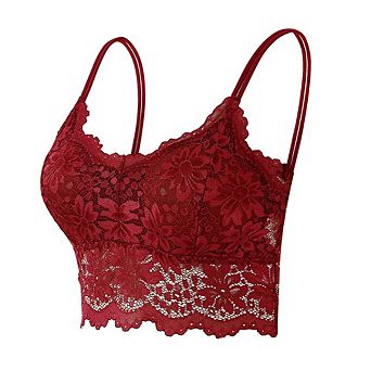 Women Lace Bra Plunge Padded No Underwire Bralettes