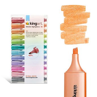 KINGART Highlighters - 12 Metallic Colors