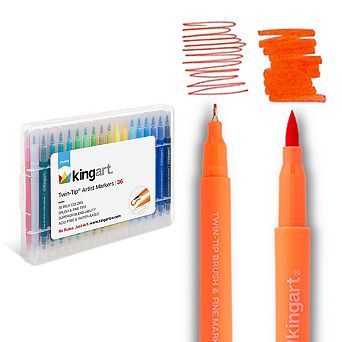 Twin-Tip Brush & Fineline Markers - Water-Based Ink - 36 Colors