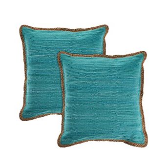 HomeRoots Set of Two 20" Cotton And Jute Throw Pillows with Texture