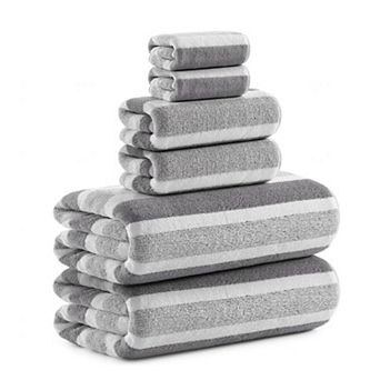 6 Pack Microfiber Towels and Washcloths Sets,Quick-Dry Towels for Bathroom,3 Sizes