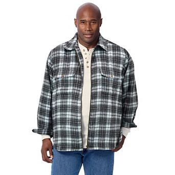 KingSize Men's Big & Tall Brawny Zip Up Shirt Jacket