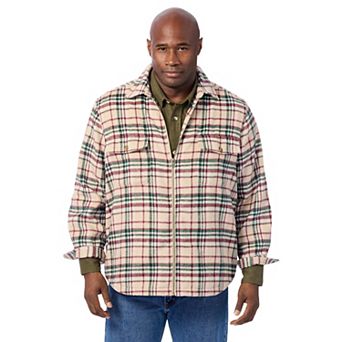 KingSize Men's Big & Tall Brawny Zip Up Shirt Jacket
