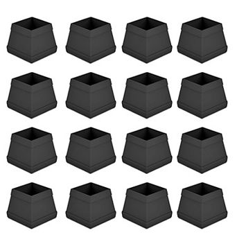 16 pc Square Chair Leg Floor Protector, Silicone Chair Leg Cover,Furniture Leg Protectors with Felt