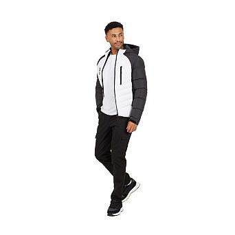 Brave Soul Mens Padded Raglan Hooded Jacket