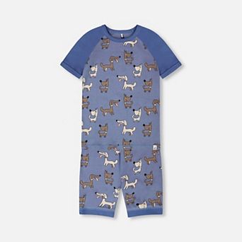 Baby Boy Organic Cotton Two-Piece Pajama Set Blue Dog Print