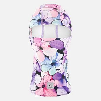 Big Kids Girl Brushed Jersey Floral Print Balaclava with Reflective Patch
