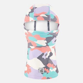 Big Kids Girl Brushed Jersey Camouflage Print Balaclava with Reflective Patch