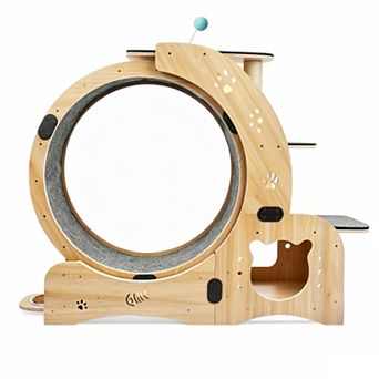 6‑in‑1 Silent Cat Exercise Wheel, Large Indoor Cat Treadmill Furniture Toy