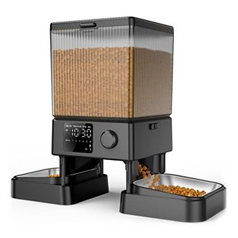 Oneisall Automatic Cat Feeder 5L for 2 Pets with Dual Bowls Smart Pet Food Dispenser Portion Control