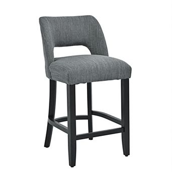 Upholstered Counter Height Bar Stool with Solid Wood legs