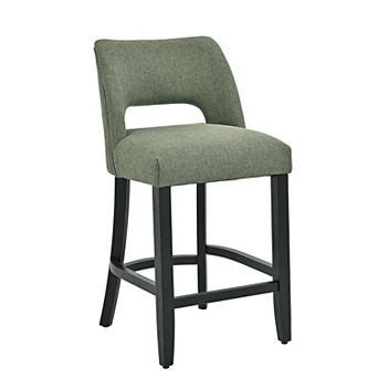 Upholstered Counter Height Bar Stool with Solid Wood legs
