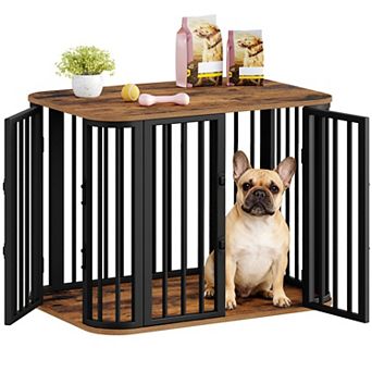 31.5'' Dog Crate Furniture, for Small/Medium Dogs, Anti-Chew & Anti-Escape, Kennel End Side Table