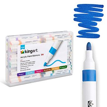 KINGART Acrylic Paint Markers Set - 84 Colors, 2mm Bullet Tip, Water-Based with Storage Case