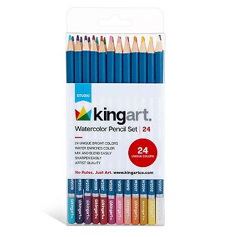 KINGART Watercolor Pencils Set - 24 Colors