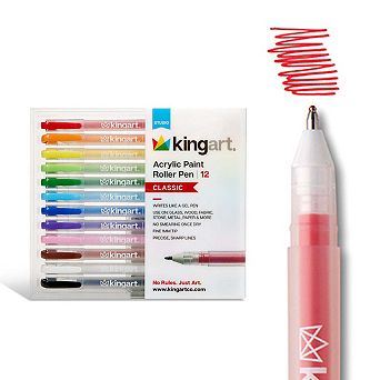 KINGART Acrylic Paint Roller Pens - 12 Classic Colors