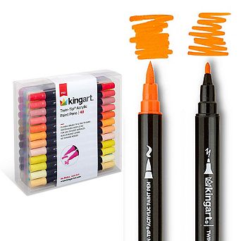 KINGART PRO Twin-Tip Acrylic Paint Pens - 48 Colors