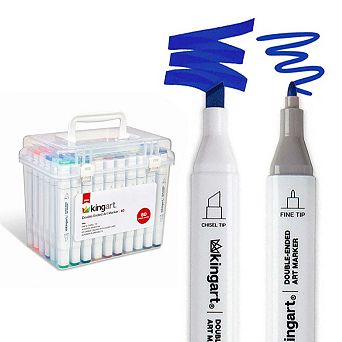 KINGART PRO Double-Ended Alcohol Markers - 60 Colors