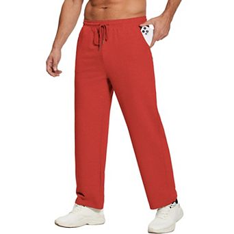 PINSPARK Mens Lightweight Open Bottom Baggy Casual Workout Sweatpants with Pockets