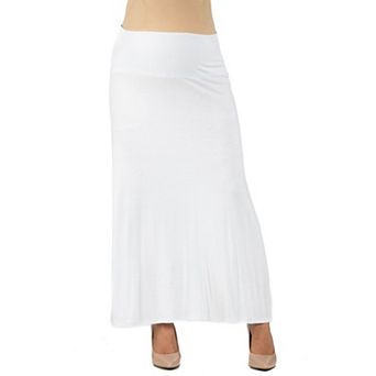 Maternity 24Seven Comfort Apparel Elastic Waist A Line Maxi Skirt