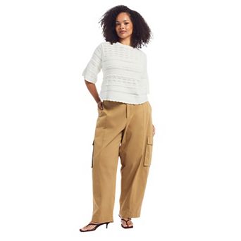 June & Vie Women's Plus Size Ruffle Sleeve Sweater