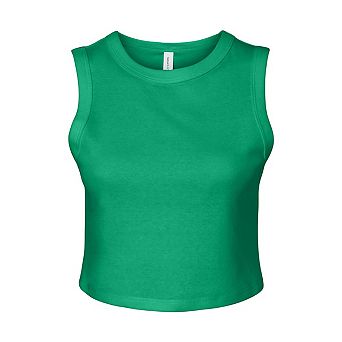Bella + Canvas Womens/Ladies Plain Micro-Rib Muscle Crop Top