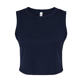 Bella + Canvas Womens/Ladies Plain Micro-Rib Muscle Crop Top