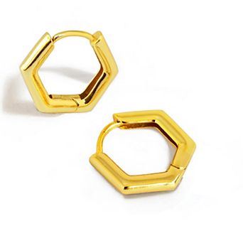 INNOVATE Hexagon Mini Hoop Huggies Earrings