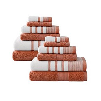 Two Tone Zero Twist 100% Cotton Soft & Absorbent Bath Towels Hand Towels & Washcloths Towel Set