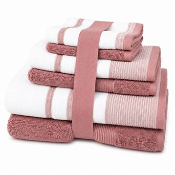 Two Tone Zero Twist 100% Cotton Soft & Absorbent Bath Towels Hand Towels & Washcloths Towel Set