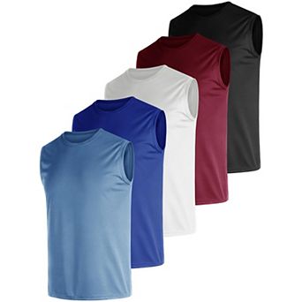 5-Pack Men's Dry Fit Workout Tank Tops Quick Dry Performance Gym Wear