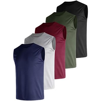 5-Pack Men's Dry Fit Workout Tank Tops Quick Dry Performance Gym Wear