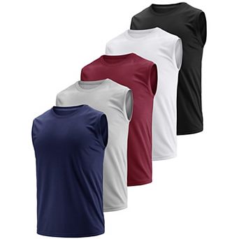 5-Pack Men's Quick Dry Mesh Athletic Tank Tops