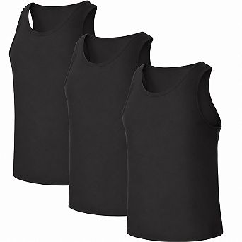 3-Pack Men's Wicking Breathable Regular Fit Tank Top Undershirts