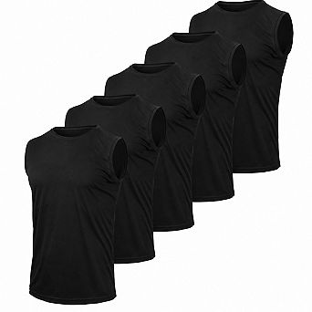 5-Pack Men's Mesh Athletic Tank Tops Quick Dry Wicking Gym Shirts