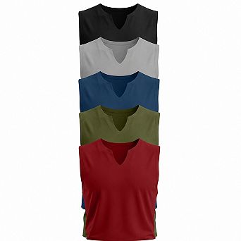 5-Pack Men's Big And Tall V Neck Tank Tops Athletic Workout Shirts