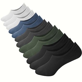 12 pack Men No Show Invisible Low Cut Socks Non Slip Breathable Reinforced Heel