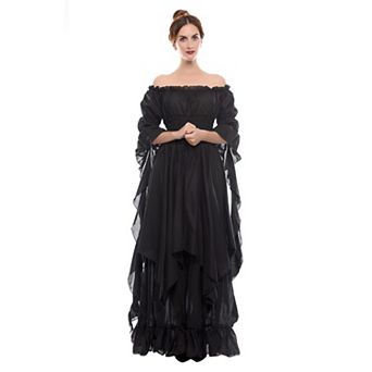 Women Medieval Renaissance Costume Victorian Gothic Fairy Witch Party Dress