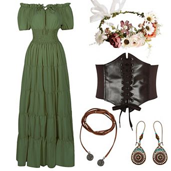 Renaissance Medieval Women Fairytale Dress Peasant Victorian Outfit