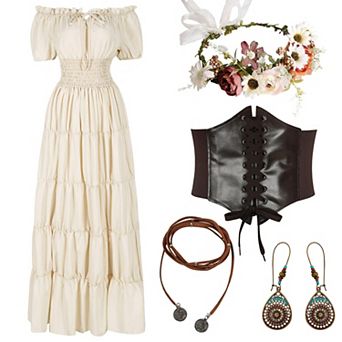 Renaissance Medieval Women Fairytale Dress Peasant Victorian Outfit