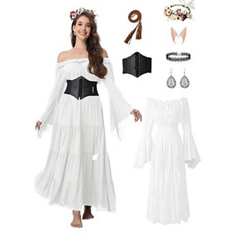 Women Medieval Renaissance Witch Dress Victorian Fairy Costume