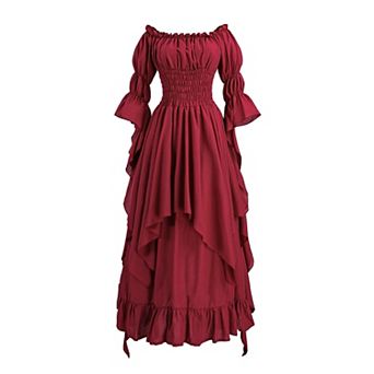 Women Medieval Renaissance Costume Victorian Gothic Fairy Witch Cosplay Dress