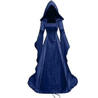Women Hooded Gothic Medieval Renaissance Victorian Corset Costume Dress
